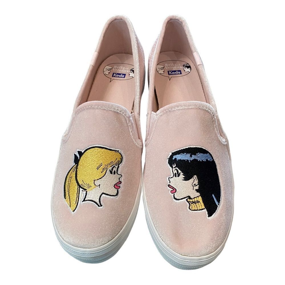 Keds X Betty and Veronica Pink Slip-on Women's Sneakers NEW 8.5